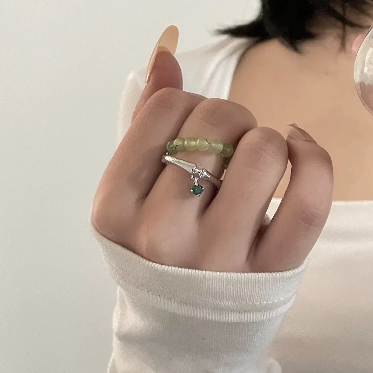 Ink Bamboo Chinese Style Ring