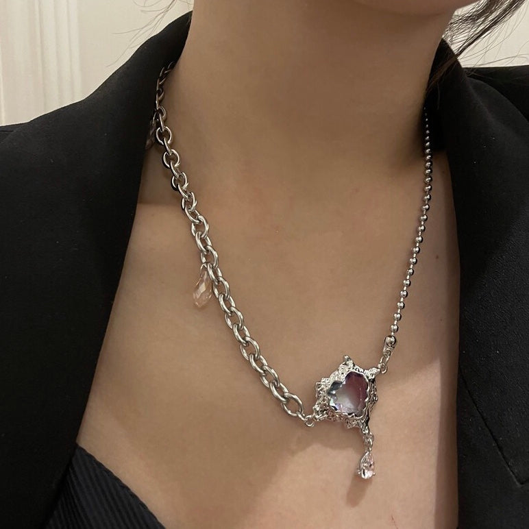 Purple Stone Love Necklace