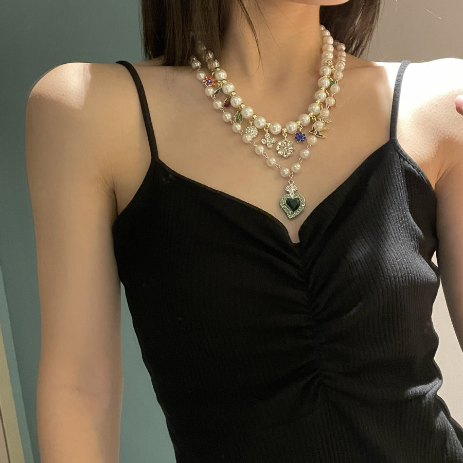 Stackable Pearl Pendant Necklace
