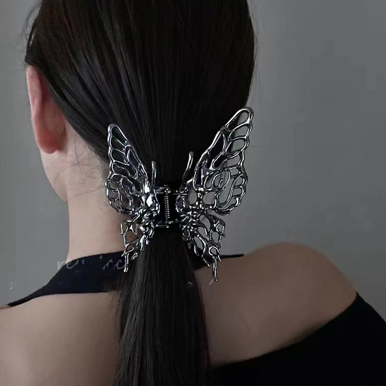Silver Butterfly Claw Clip