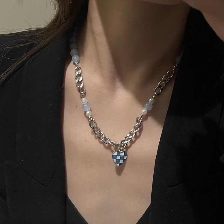 Checkerboard Joint Style Necklace