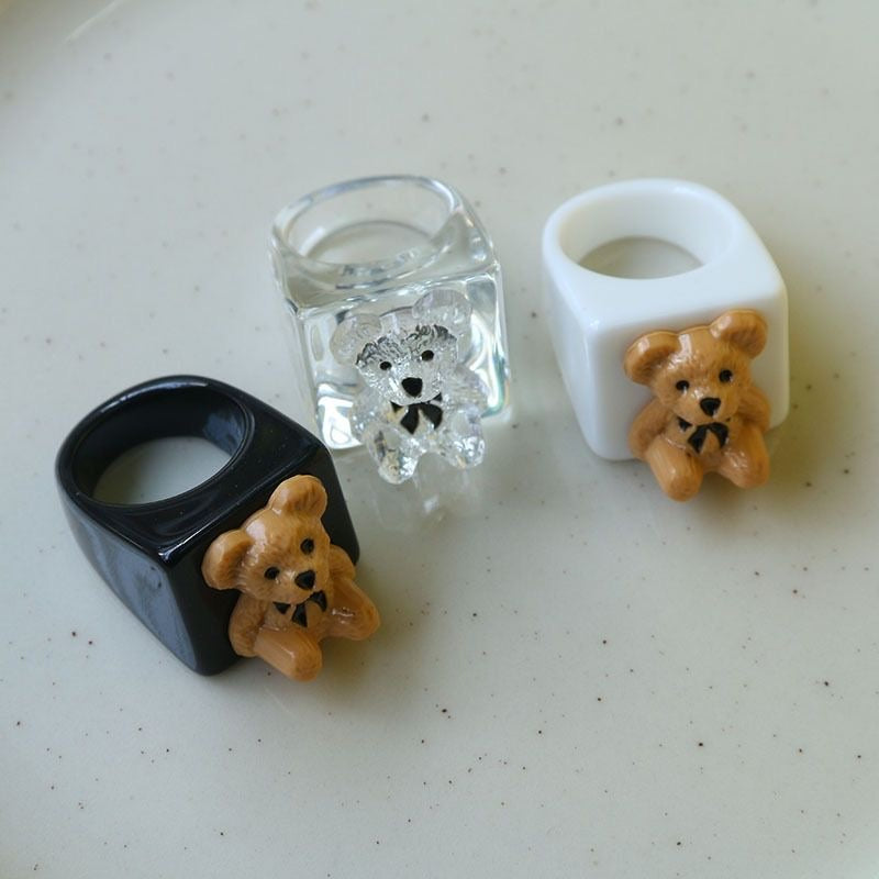 Sweet Honey Teddy Bear Ring (3 pieces)