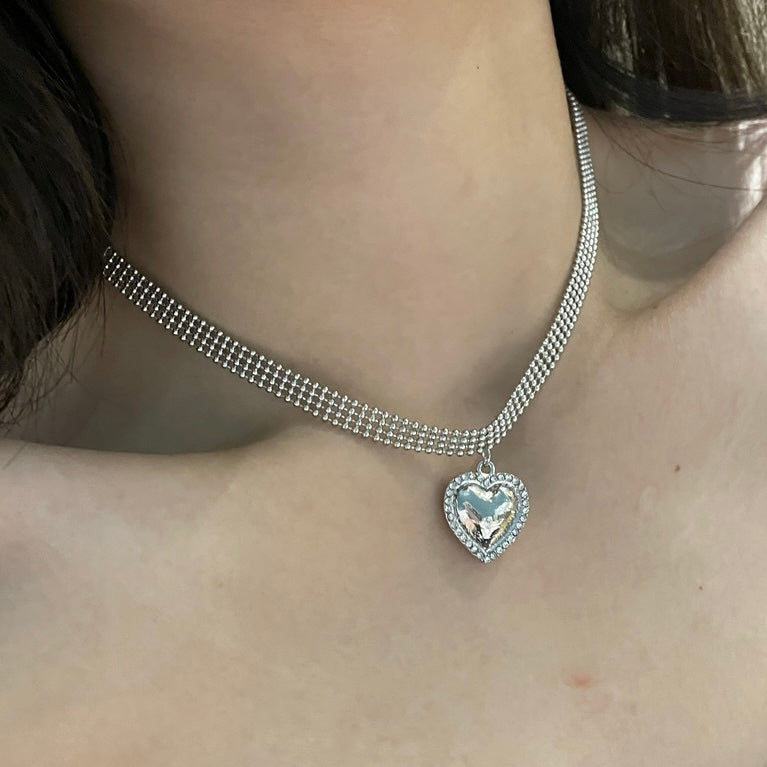 Love Shape Silver Necklace