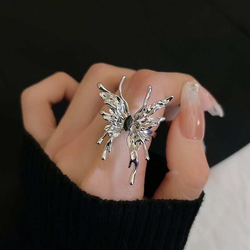 (Buy1 Get2) Silver Butterfly Open Ring