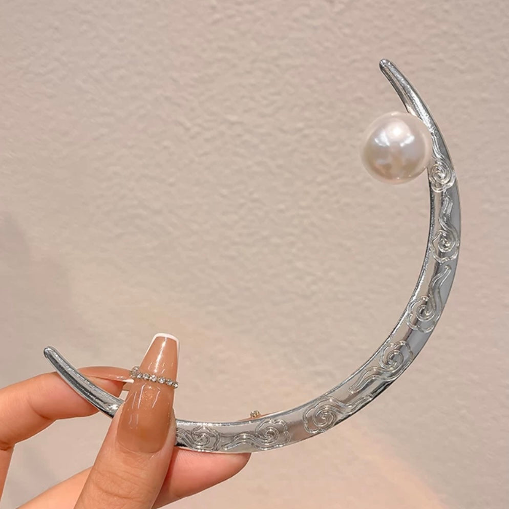 Silver Moon Hair Clip(2 pieces)