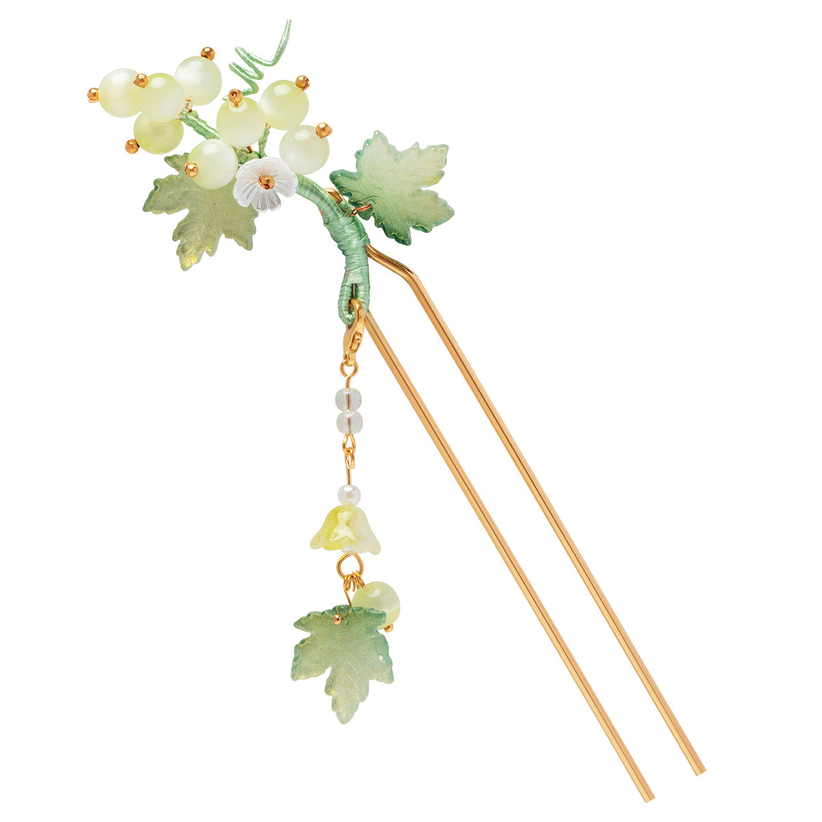 Lilac Grape Tassel Hair Stick, Ancient Chinese Style Hanfu Updo Hairpin