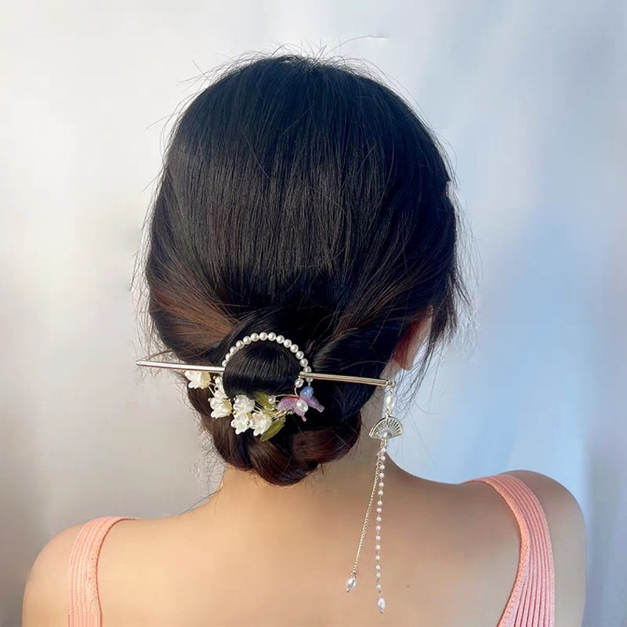 Tassel Pearl Butterfly Hair Stick