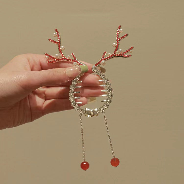 Christmas Limited Deer Red & Green Hair Accessory