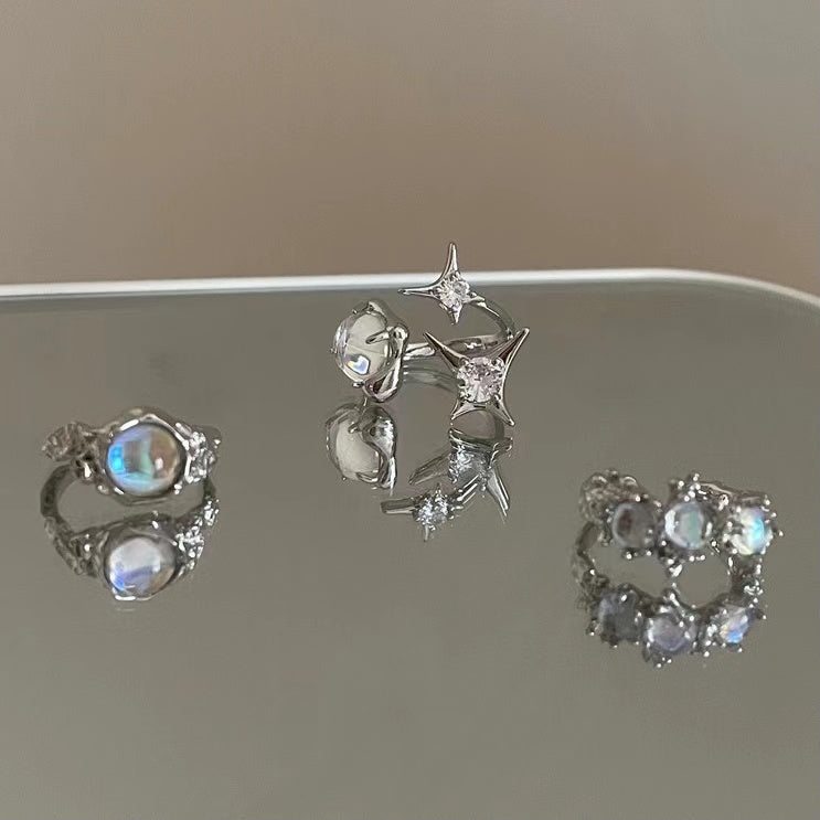 Opal and Diamond Star Universe Ring