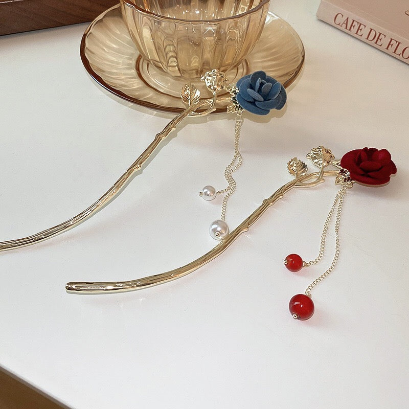 Rose Tassel Hairstick