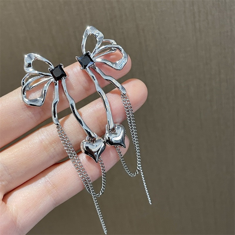 Butterfly Bow Style Tassel Earrings