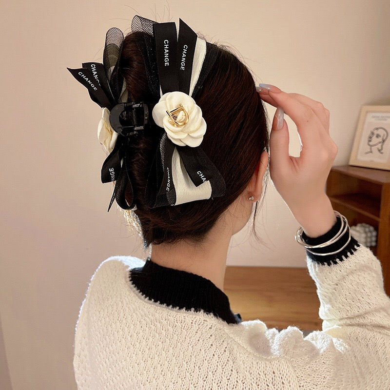 Letter Flower Claw Clip