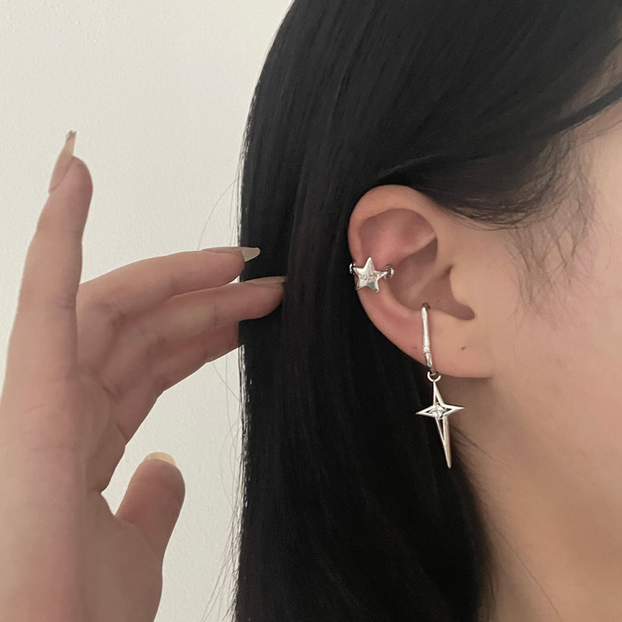Silver Star Ear Bone Clip