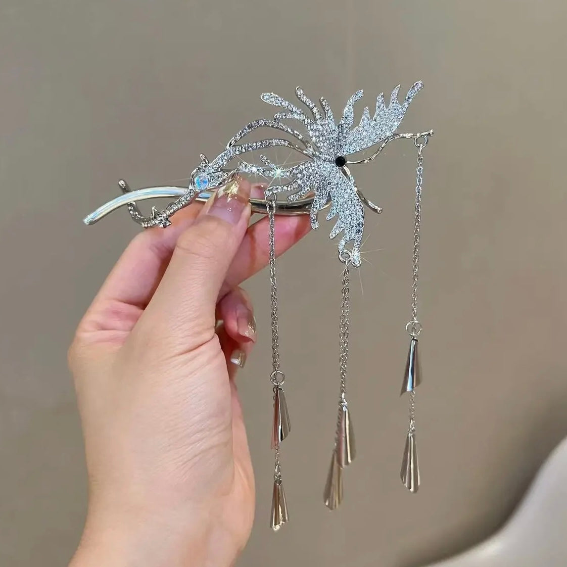 Blue Dimond Tassel Butterfly Hair Accessory