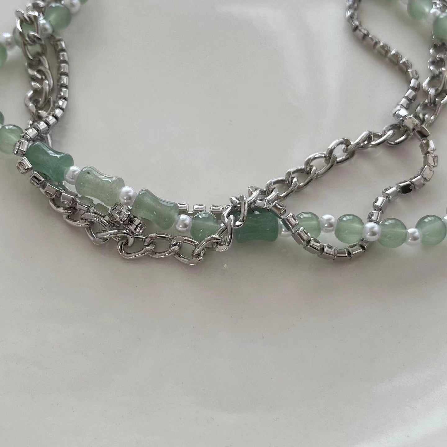 Summer Vibe Green Beaded Necklace