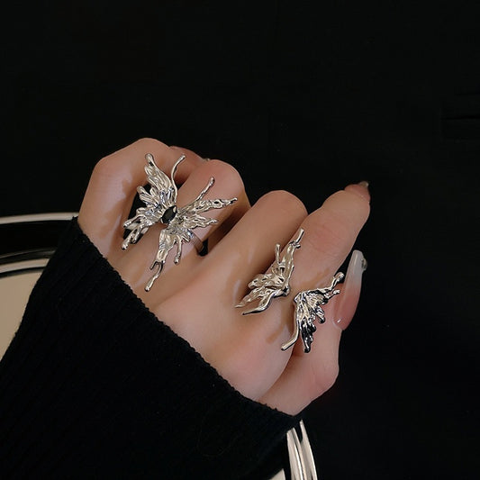 (Buy1 Get2) Silver Butterfly Open Ring