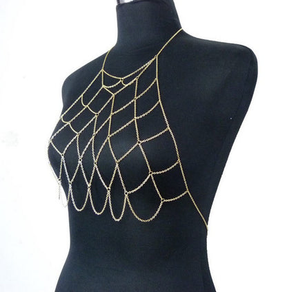 Glowing Diamond Web Chest Chain