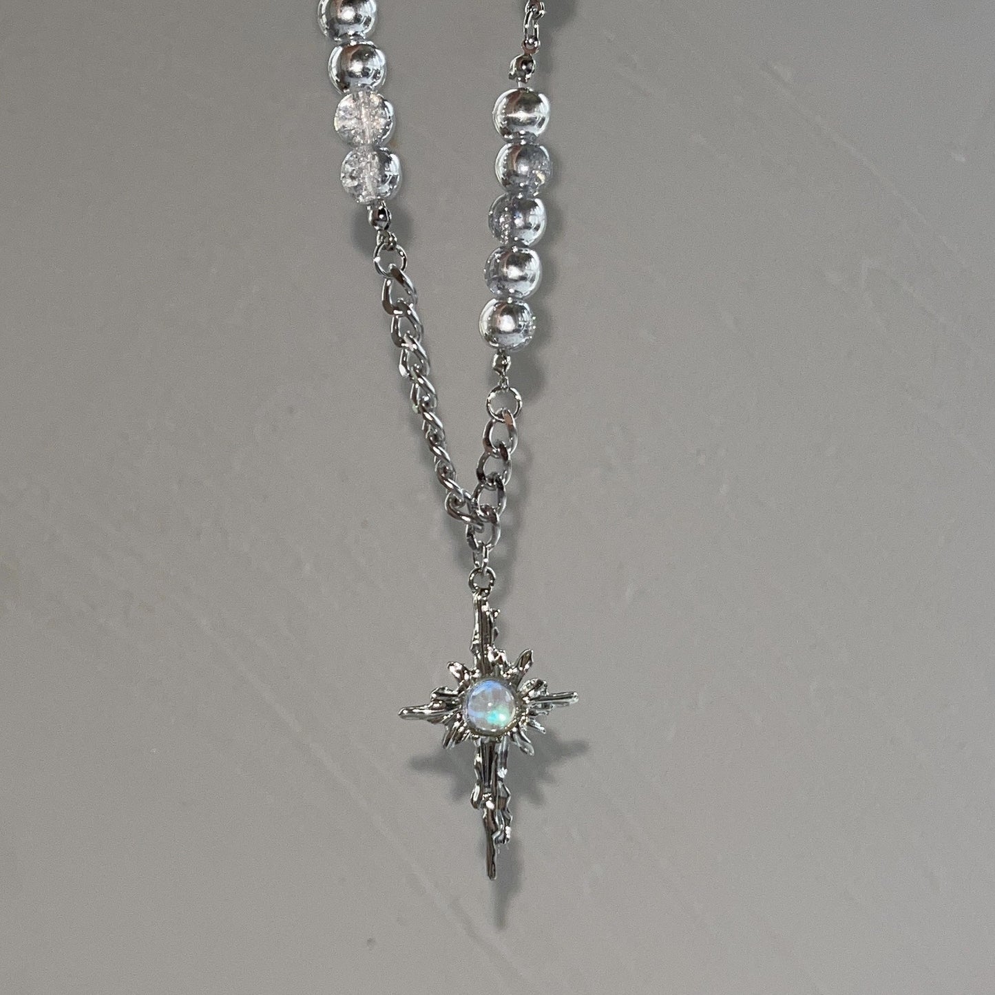 Moonstone Star Cross Necklace