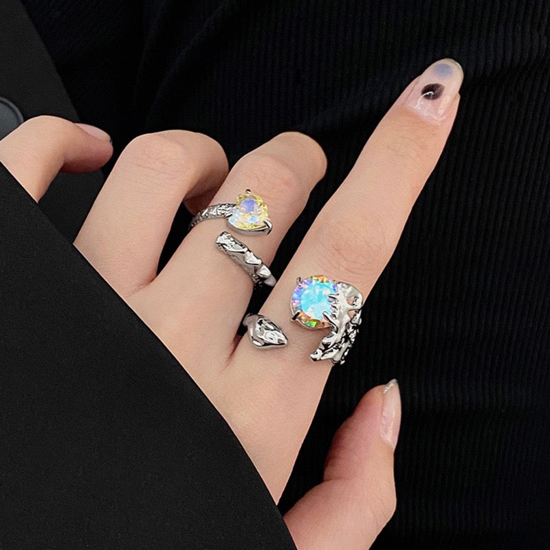 (Buy1 Get2) Sparkling Colorful Opal Ring Set