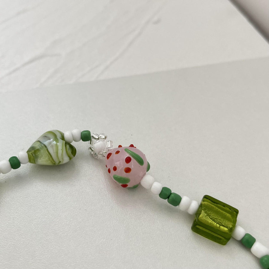 Summer Vibe Green Beaded Necklace
