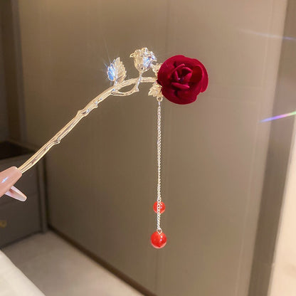 Rose Tassel Hairstick