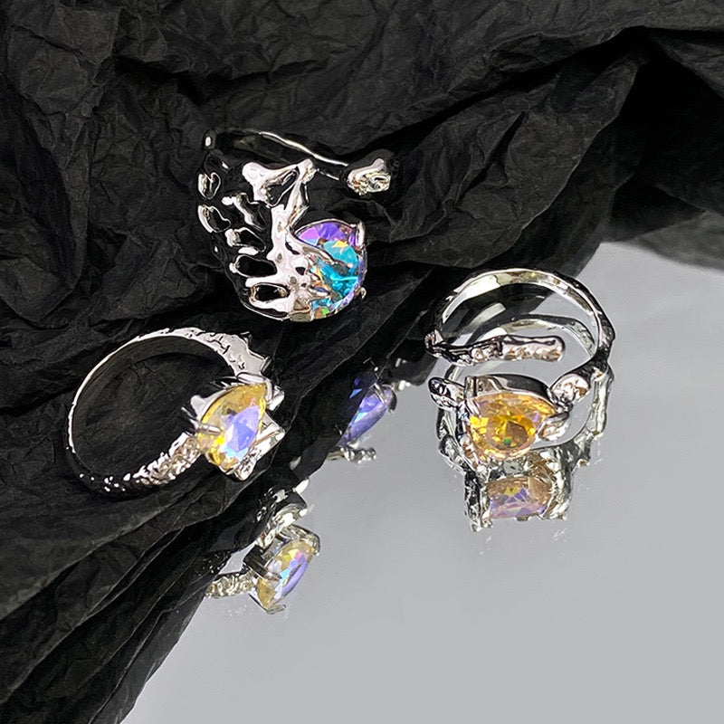 (Buy1 Get2) Sparkling Colorful Opal Ring Set