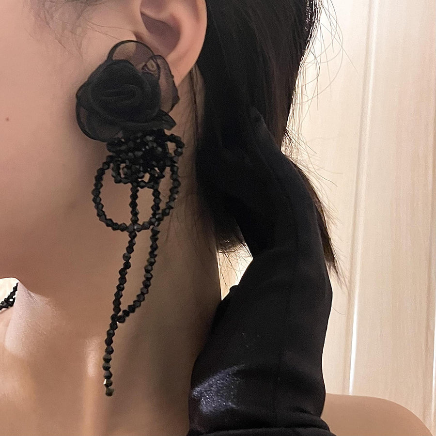 Flower beaded earrings