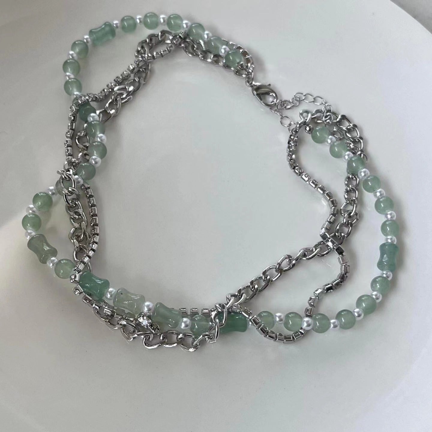 Summer Vibe Green Beaded Necklace