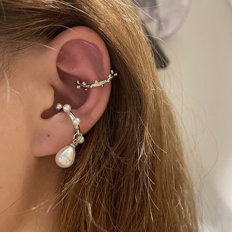 Pearl Ear Clip with Cute Pendant