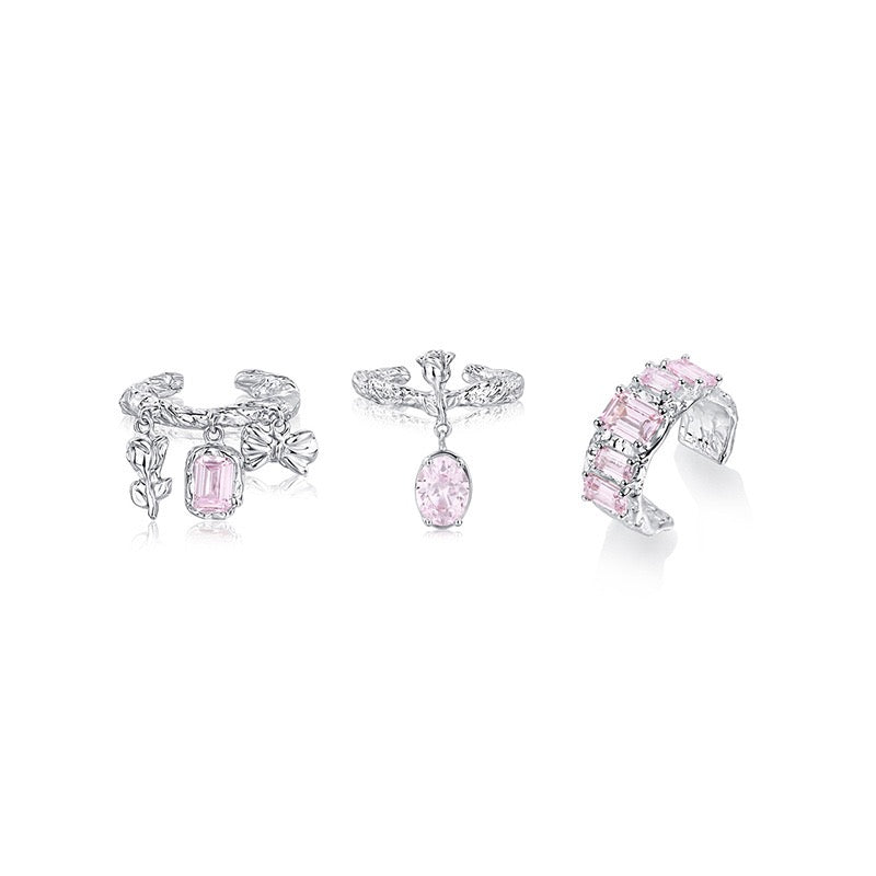 (Buy1 Get3) Wedding Princess Pink Diamond Ring