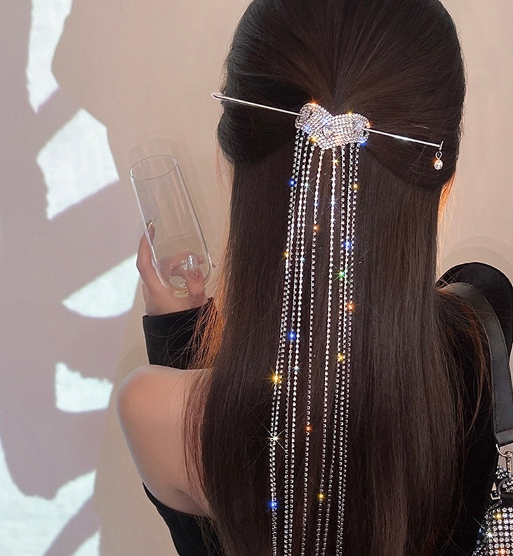 Tassel Love Diamond Hairpin