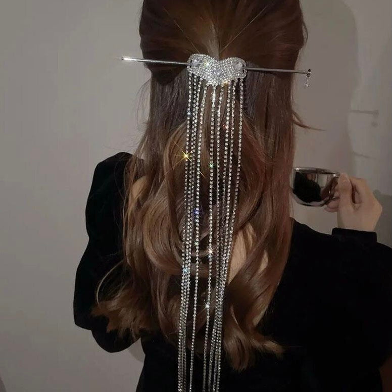 Tassel Love Diamond Hairpin