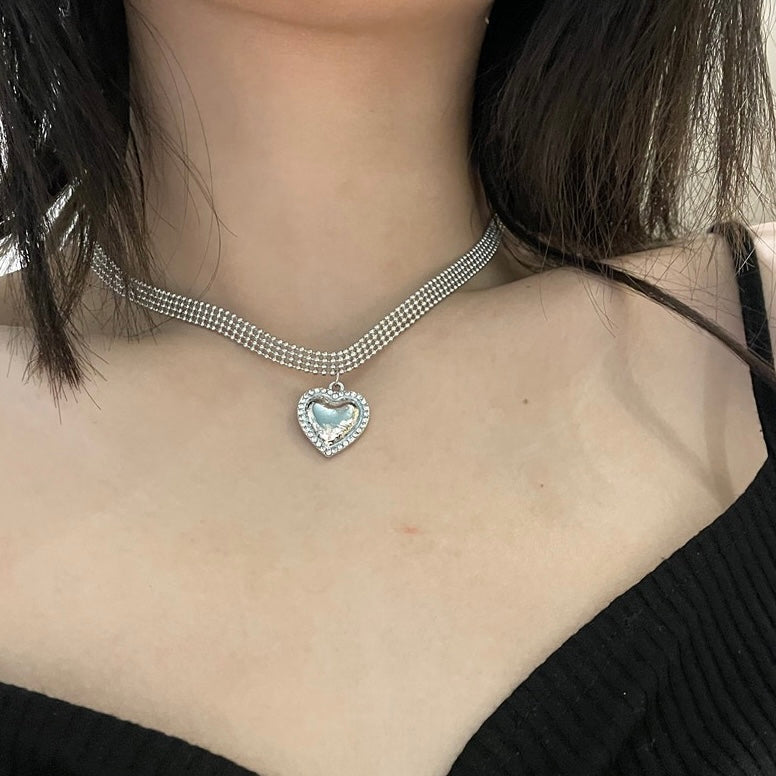 Love Shape Silver Necklace
