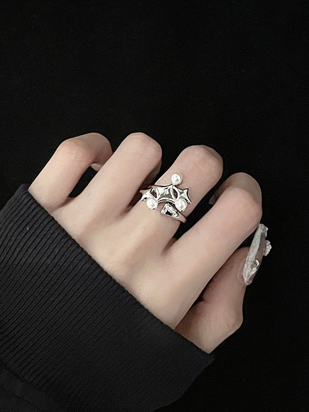 (Buy1 Get2) Silver Star Pearl ring