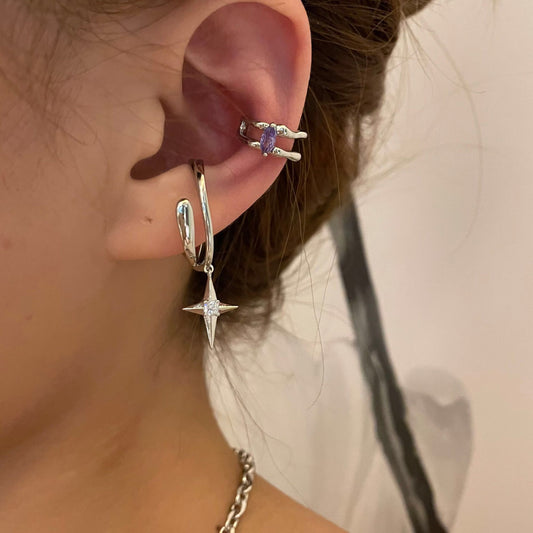 Silver Star Ear Clip