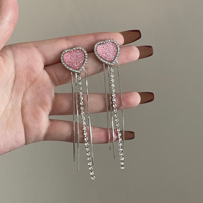 Pink Fringe Necklace and Earrings