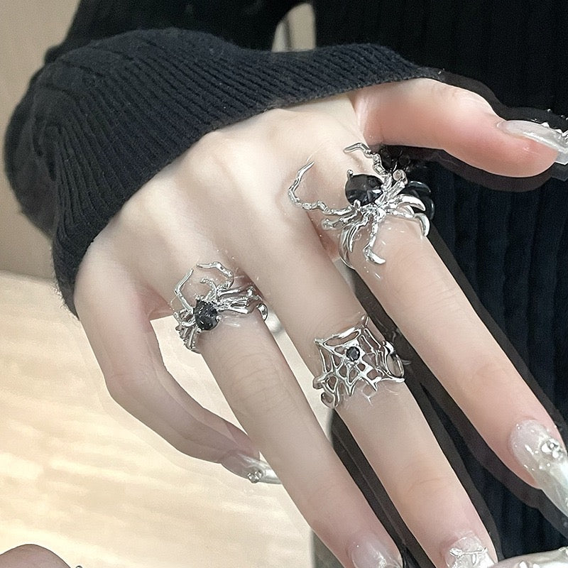 (Buy 1 Get 3) Rock n Roll Spider Ring Set