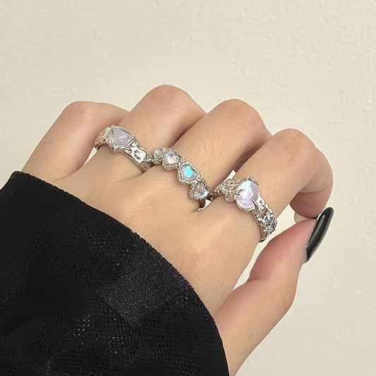 (Buy 1 Get 3)Colorful Weather Moonstone Ring Set