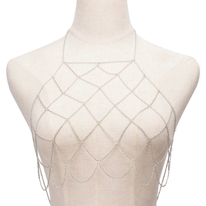 Glowing Diamond Web Chest Chain