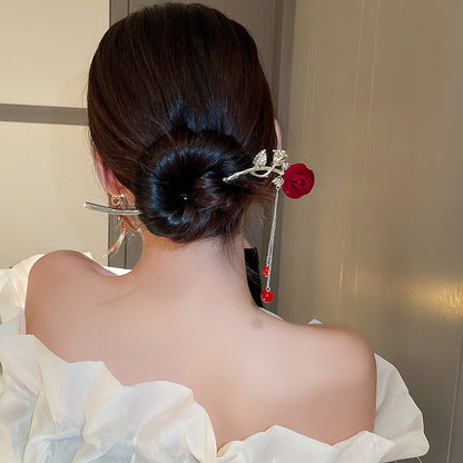 Rose Tassel Hairstick