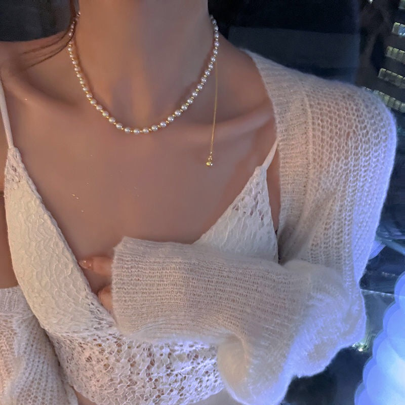 Tassel pearl butterfly necklace
