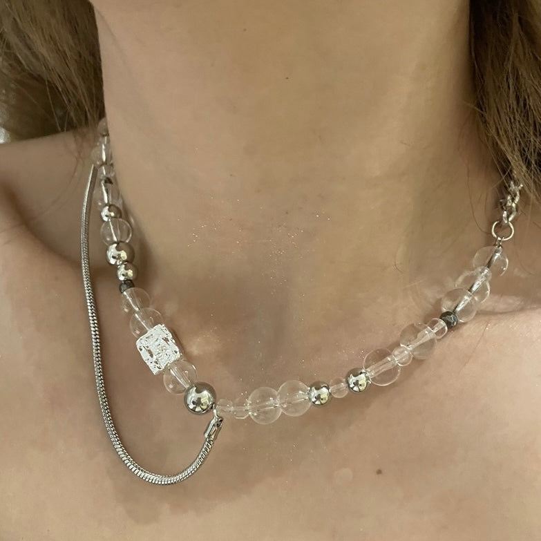 Transparent bead necklace