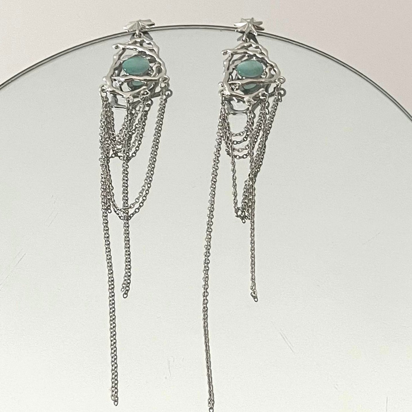 Entangled Jade Tassel Earrings