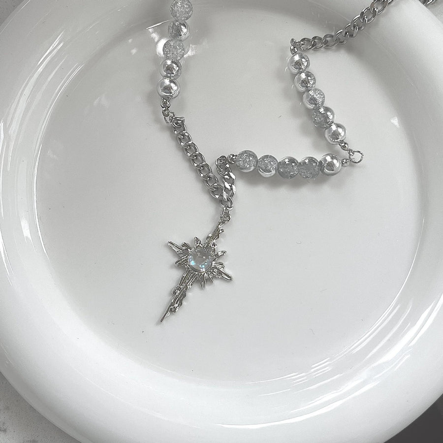 Moonstone Star Cross Necklace