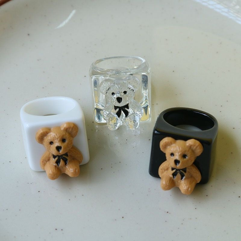 Sweet Honey Teddy Bear Ring (3 pieces)