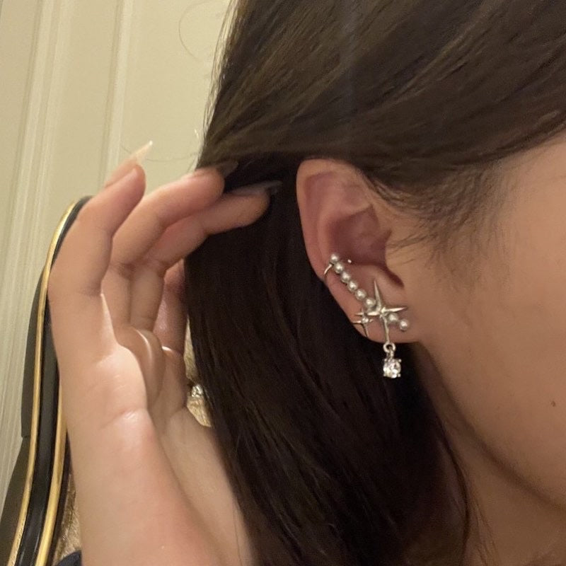 Pearl Sparkly Diamond Earrings