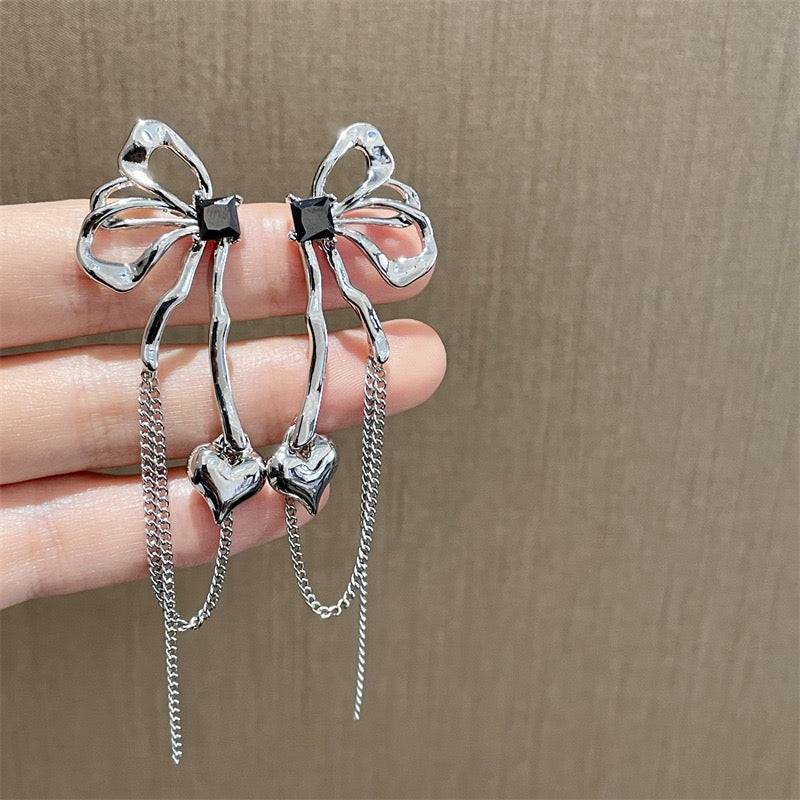 Butterfly Bow Style Tassel Earrings