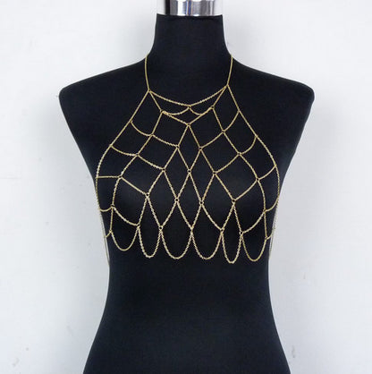 Glowing Diamond Web Chest Chain