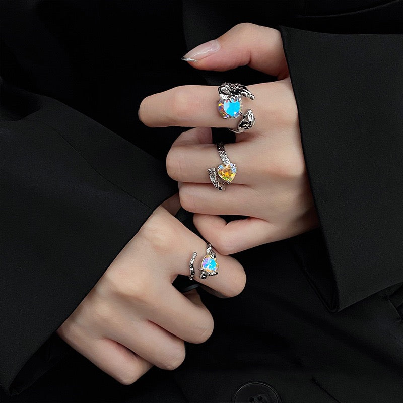 (Buy1 Get2) Sparkling Colorful Opal Ring Set