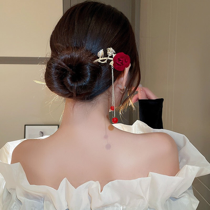 Rose Tassel Hairstick